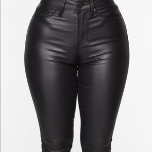 Black Coated Pants